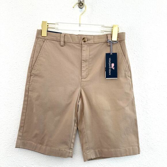 Vineyard Vines Boy Stretch Breaker Shorts Size 16 Khaki Chino Preppy New - Picture 1 of 8